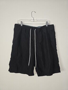 Goodfellow & Co Black Swim Trunks with Light Blue Mesh Lining Sz L
